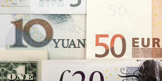 Acuerdo de varias monedas mundiales, incluyendo Yuan chino, Dólar estadounidense, Euro, Libra esterlina Thomson Reuters