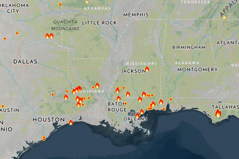 Map allows Louisiana residents to track wildfires burning across the state