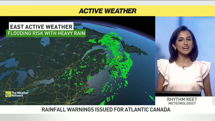 Flooding risk as heavy rain and thunderstorms move through Atlantic Canada