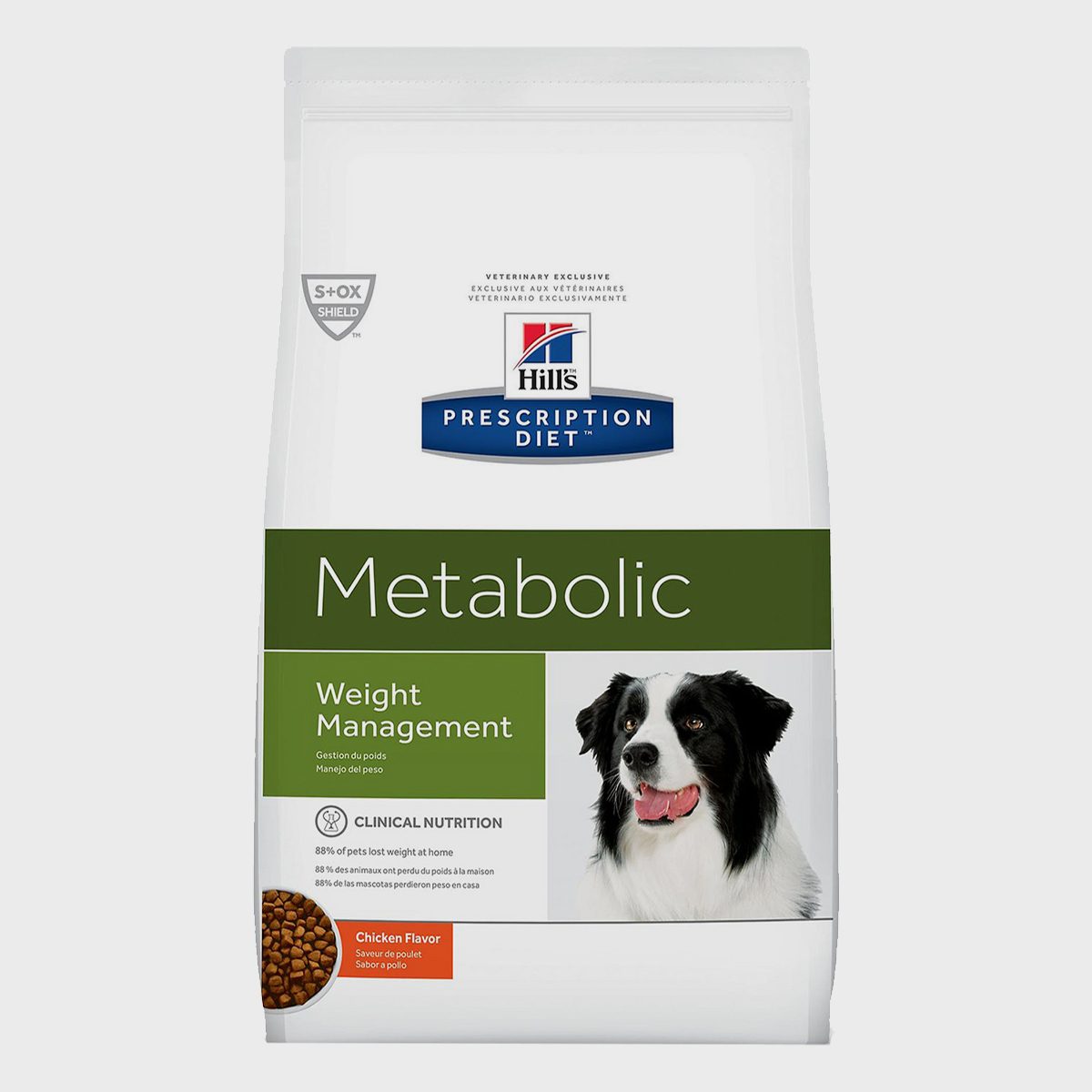 <p>If your dog has put on a few extra pounds and you're concerned about his health, Dr. Burch recommends changing his diet to one with fewer calories and an extra dose of fiber from fruits and veggies. This Hill's Prescription Diet Metabolic formulation will do the trick. "It has a proprietary blend of fiber, which helps keep dogs feel full and satisfied long to prevent overeating," she says, noting that the blend includes pea fiber, dried beet pulp, dried tomato pomace, and flaxseed. "Its formula also helps to improve a dog's ability to burn fat, which aids in <a href="https://www.rd.com/list/how-to-get-my-dog-to-lose-weight/">weight loss</a>."</p> <p><strong>Highlights:</strong></p> <ul> <li>Helps manage weight</li> <li>Includes antioxidants</li> <li>Provides an energy boost</li> </ul> <p class="listicle-page__cta-button-shop"><a class="shop-btn" href="https://www.chewy.com/hills-prescription-diet-metabolic/dp/183145">Shop Now</a></p>