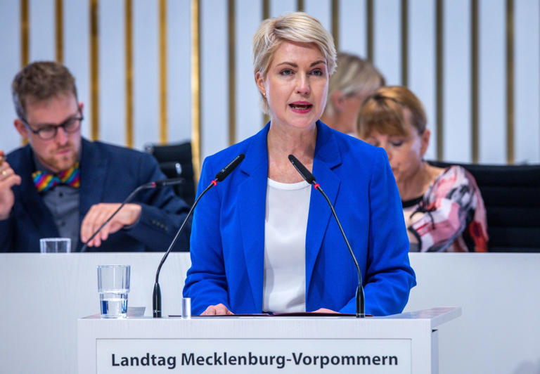 Mecklenburg-Vorpommerns Ministerpräsidentin Manuela Schwesig (SPD) bei einer Landtagssitzung.