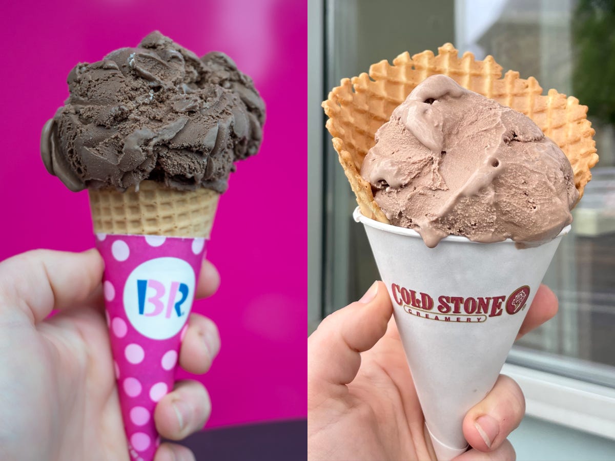 I placed the same ice-cream order at Cold Stone Creamery and Baskin