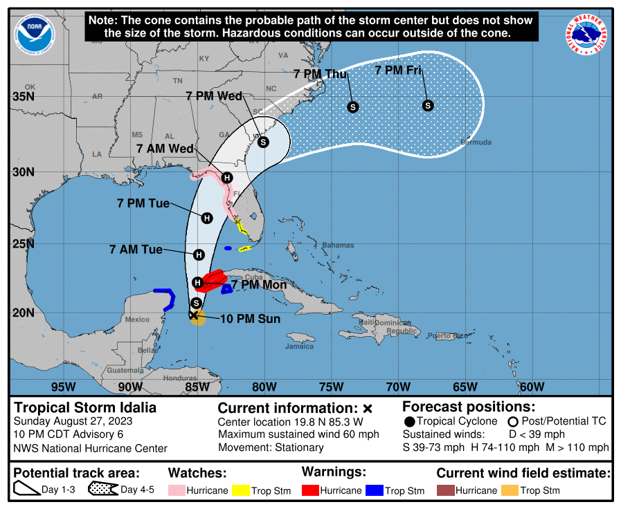 Hurricane watch issued for Florida Gulf Coast as Idalia gains strength