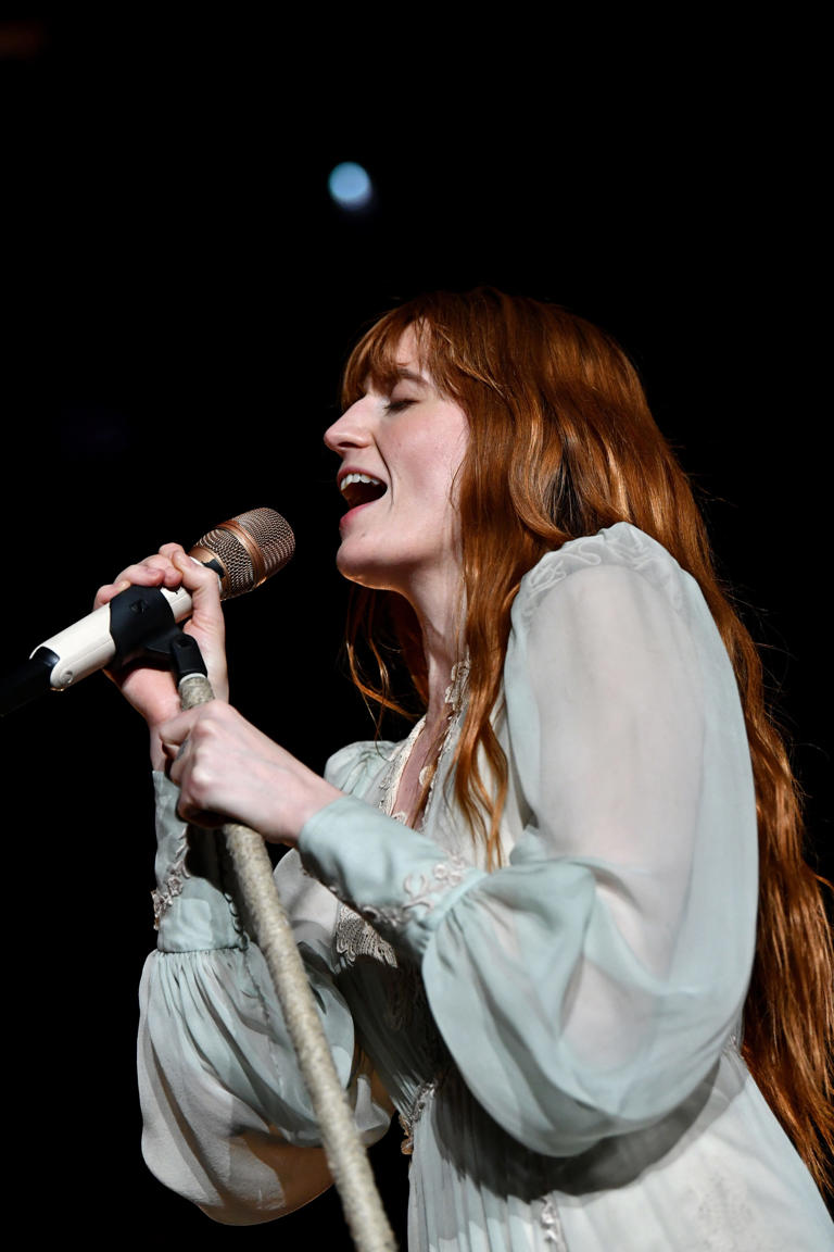 Florence Welch of Florence + the Machine performing in Inglewood, California, in 2018.