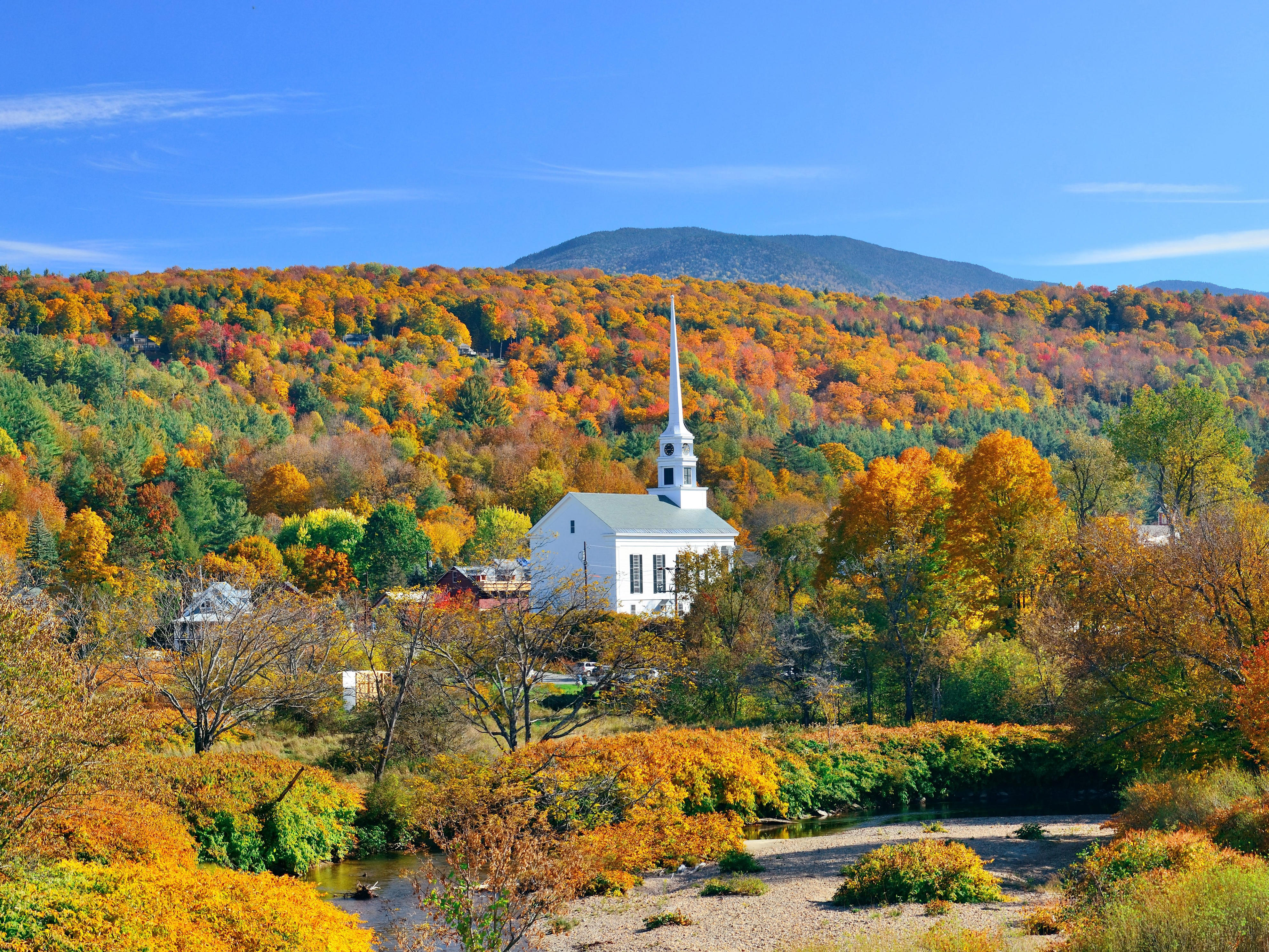 <p>Stowe is one of the most photographed places in Vermont for its quaint buildings and mountain views, according to <a href="https://www.thrillist.com/travel/nation/most-beautiful-places-in-vermont">Thrillist</a>.</p>