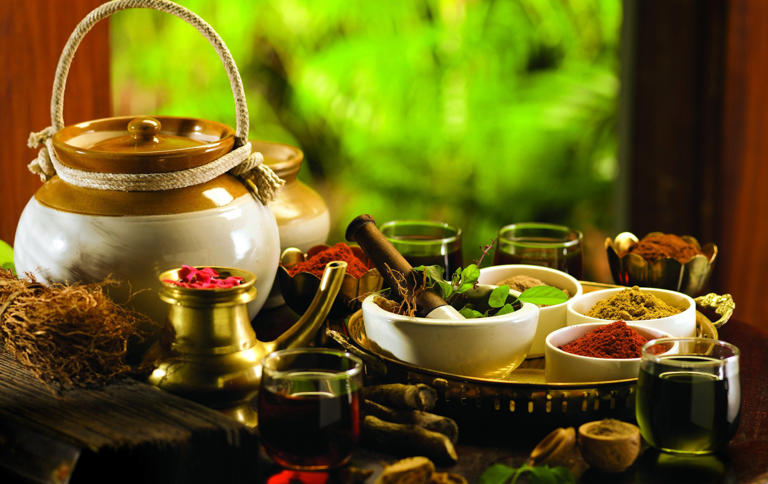 Ayurvedic treatments involve the use of oils, herbs, and spices. Photo: Kerala Tourism