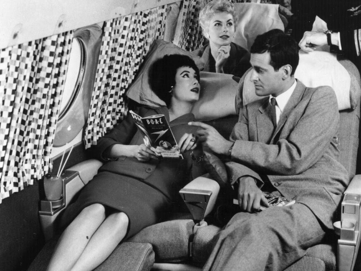 <p>Despite being known as the golden age of air travel, flying in the '50s was not cheap. In fact, a roundtrip flight from Chicago to Phoenix could cost today's equivalent of $1,168 when adjusted for inflation. A one-way flight to Europe could cost more than $3,000 in today's dollars, according to the May 27, 1955 issue of Collier's magazine, as reported by <a href="https://gizmodo.com/air-travel-today-is-a-damn-bargain-951705216" rel="noopener">Gizmodo</a>.</p><p>Passengers got what they paid for, though. Flying was extremely glamorous: people dressed up, booze was served in fancy glassware, and meals consisted of dishes like roast beef, lobster, and prime rib, <a href="https://www.theatlantic.com/health/archive/2014/05/the-evolution-of-airplane-food/371076/" rel="noopener">The Atlantic</a> reported.</p><p>However, while plane cabins were mostly integrated, some US airports were segregated until as late as 1963, <a href="https://www.airspacemag.com/daily-planet/segregated-airport-terminals-180970285/" rel="noopener">Air & Space Magazine</a> reported<a href="https://www.airspacemag.com/daily-planet/segregated-airport-terminals-180970285/" rel="noopener">,</a> despite desegregation efforts having begun in 1948.</p>