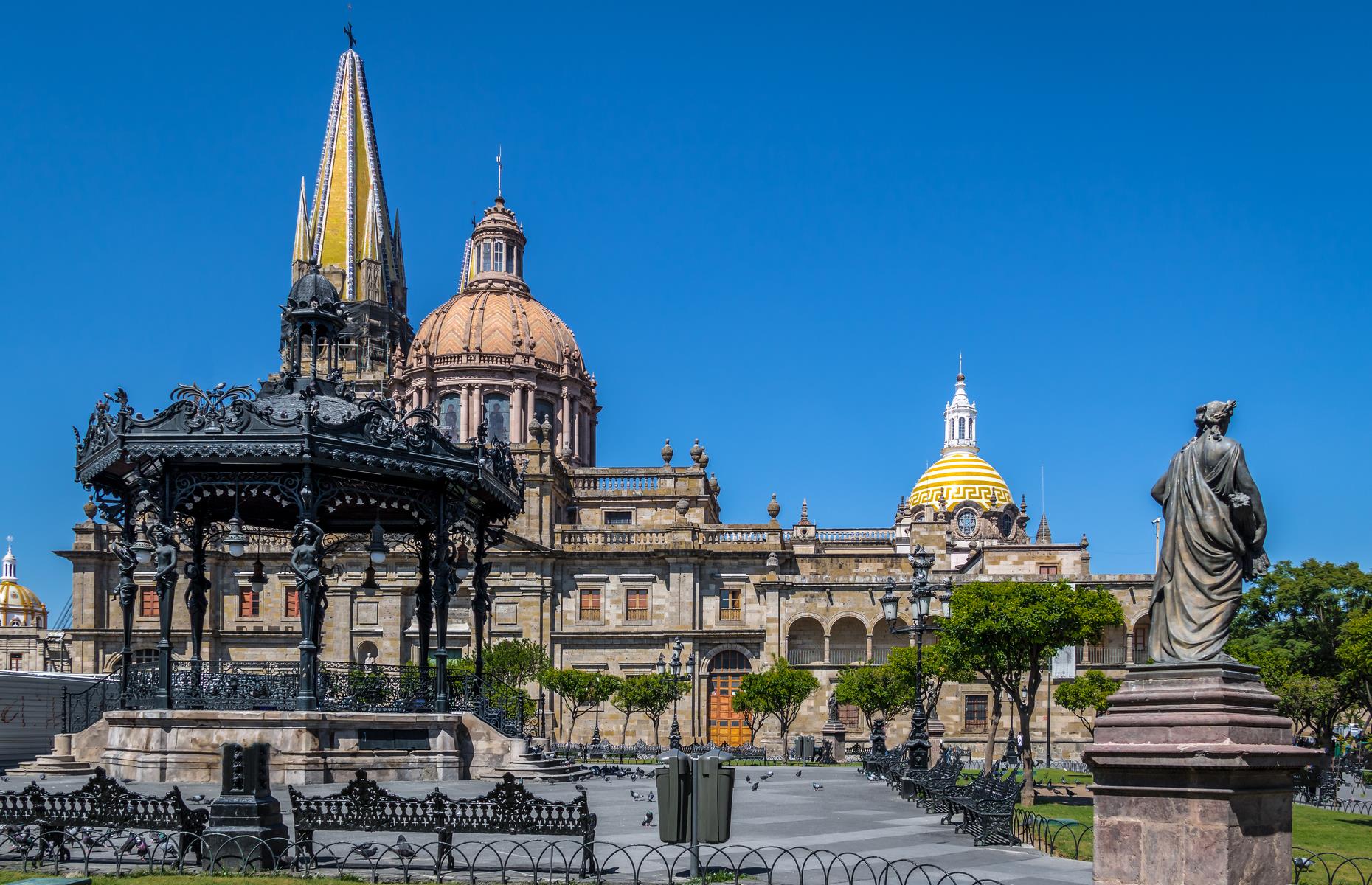 Guadalajara is Mexico’s second largest city and where some of the nation’s longest-standing, most famous traditions were born. Expect to find wide-brimmed sombreros, folk dancing and mariachi music bands. There’s also some stunning historic architecture, such as the cathedral (pictured). Head to the fashionable Chapultepec neighborhood for modern shopping, restaurants and a burgeoning art scene.