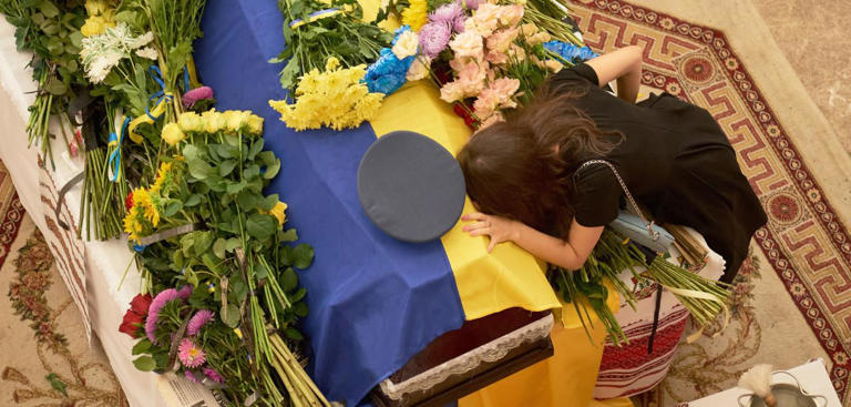 Trauerfeier für Andrij Pilschtschykows in Kiew Getty Images/Pierre Crom
