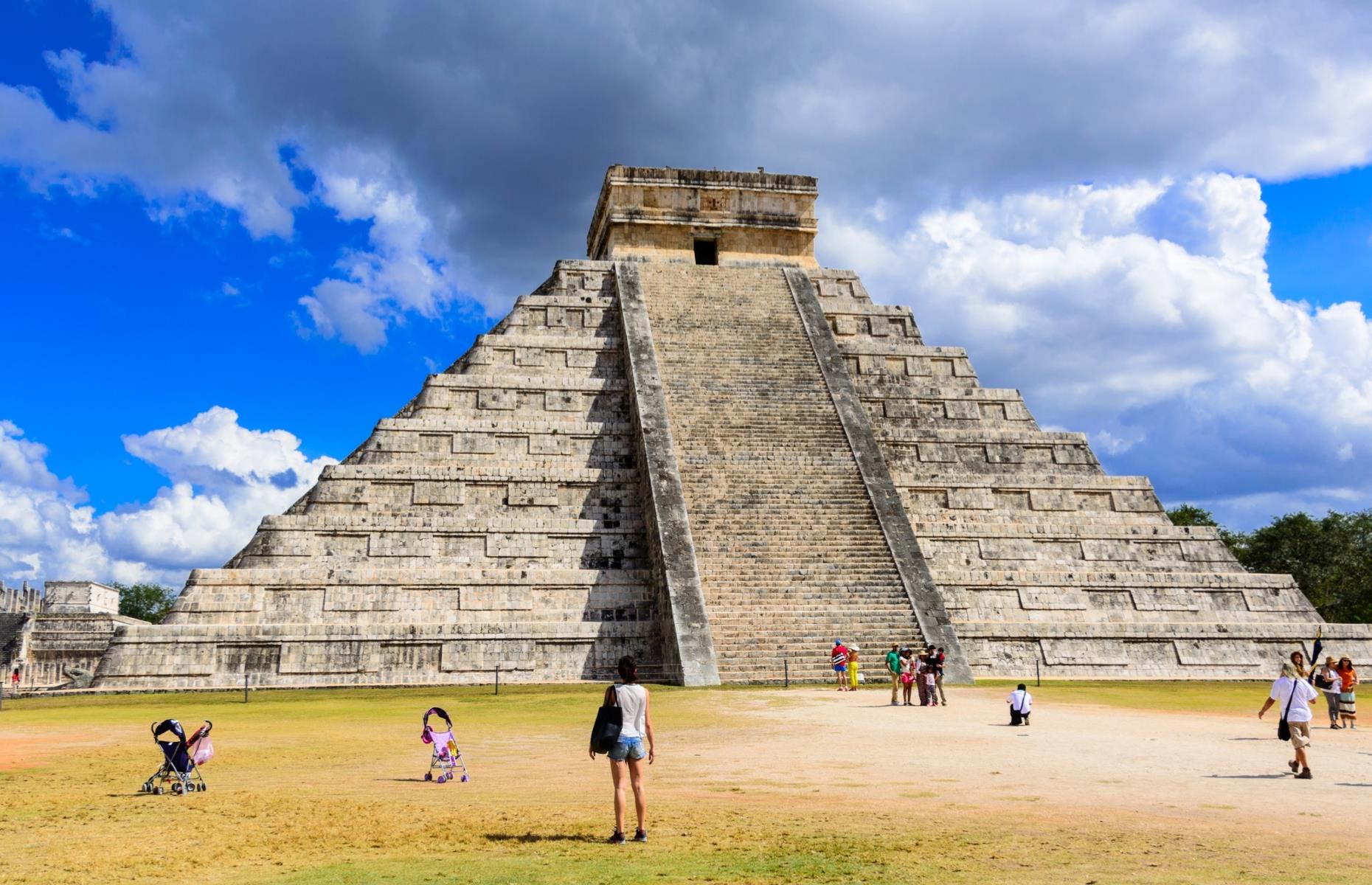 <p>One of Mexico’s most famous Maya sites, the magnificent Chichen Itza in the Yucatan dates back to around AD 800. The focal point is the 78-foot-high (24m) Temple of Kukulkan, also known as El Castillo (pictured). Created as a physical calendar, it aligns with the sun so perfectly that on the spring and summer equinox, it creates a shadow of a serpent slithering down the steps. </p>  <p><strong><a href="https://www.loveexploring.com/galleryextended/157264/inside-the-ancient-temples-of-the-americas?page=1">See inside the other ancient temples of the Americas</a></strong></p>