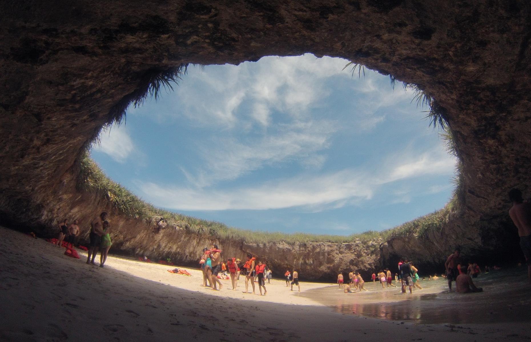 Mexico’s Hidden Beach is one of the country’s most spectacular stretches of sand. Located on the Marietas Islands, off the coast of Puerto Vallarta, it can only be reached by swimming or kayaking through an underwater tunnel. It’s believed this natural sunroof may have been caused by bombing during WWI.
