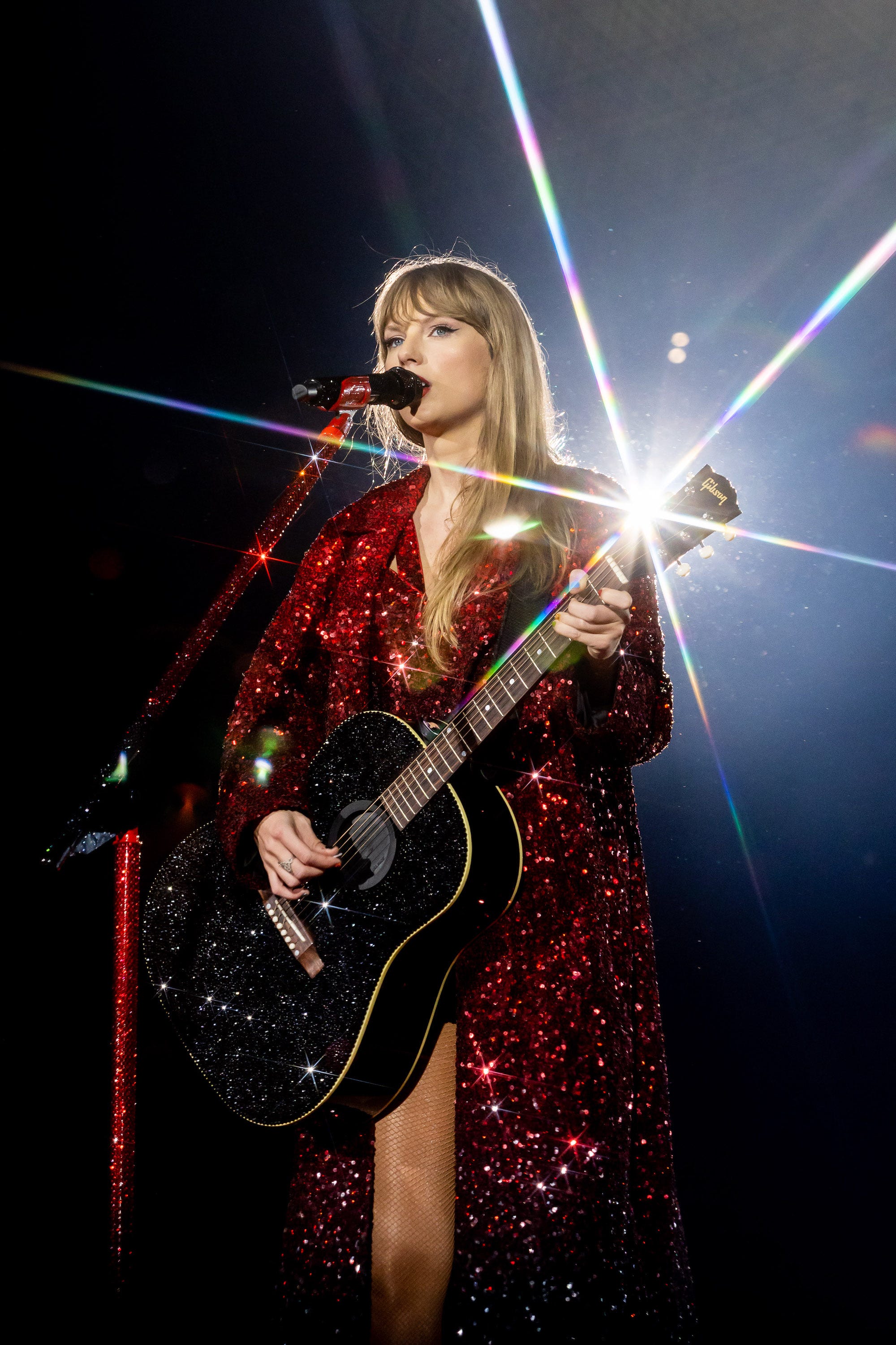 <p>Swift dons floor-grazing outerwear to perform "All Too Well (10 Minute Version)," which helps make the "Red" segment a bit more sophisticated.</p>