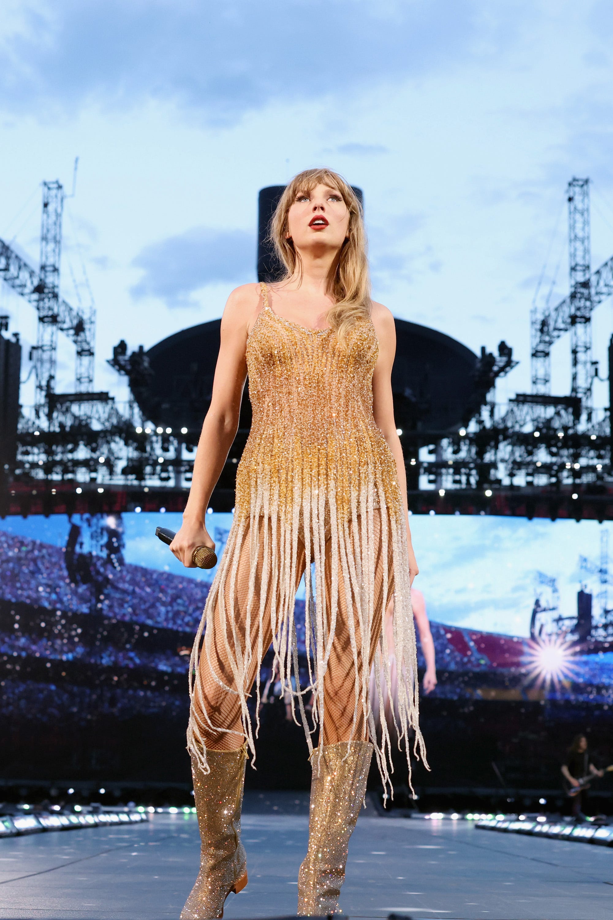 <p>As Insider's Courteney Larocca has <a href="https://www.insider.com/taylor-swift-eras-tour-unpopular-opinions-setlist-outfits-2023-6">bravely noted</a>, the "weird noodle-like strings" that hang from this dress are absolutely uncalled for.</p>
