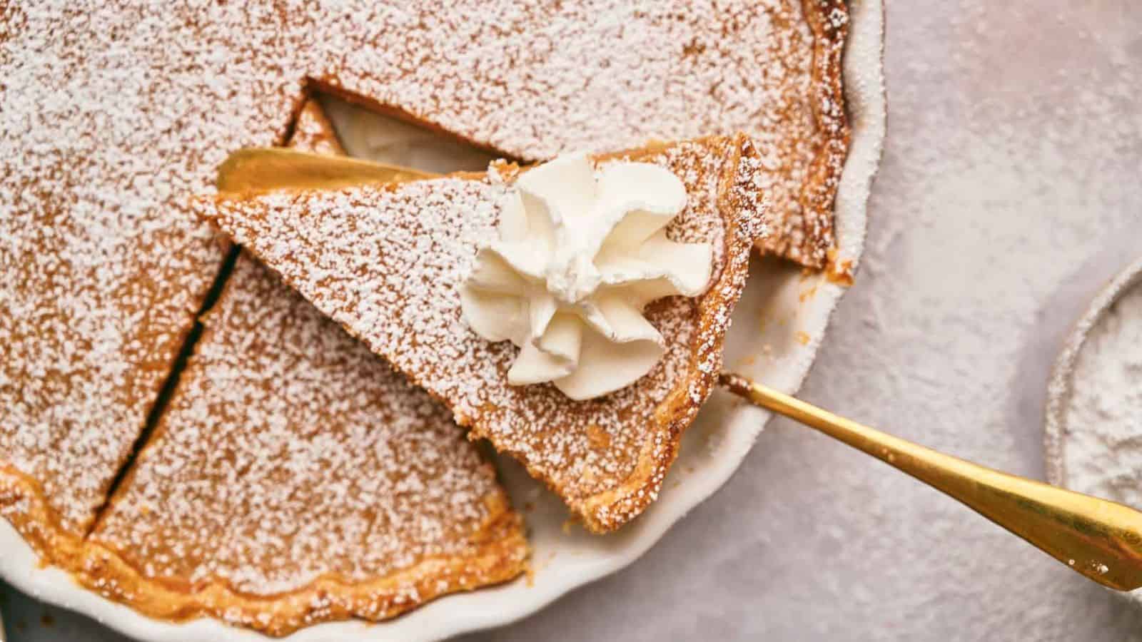 <p>Spice up your Sunday dessert game with cinnamon pie. It’s a unique, aromatic treat that’s a delightful end to any meal.<br><strong>Get the Recipe: </strong><a href="https://www.splashoftaste.com/cinnamon-pie-recipe/?utm_source=msn&utm_medium=page&utm_campaign=msn">Cinnamon Pie</a></p>