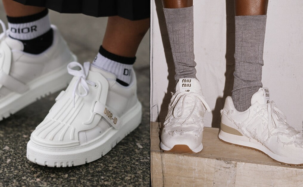 白波鞋2022新款｜最想擁有的16對名牌白色運動鞋：Miu Miu X New Balance、Dior、Prada、Gucci