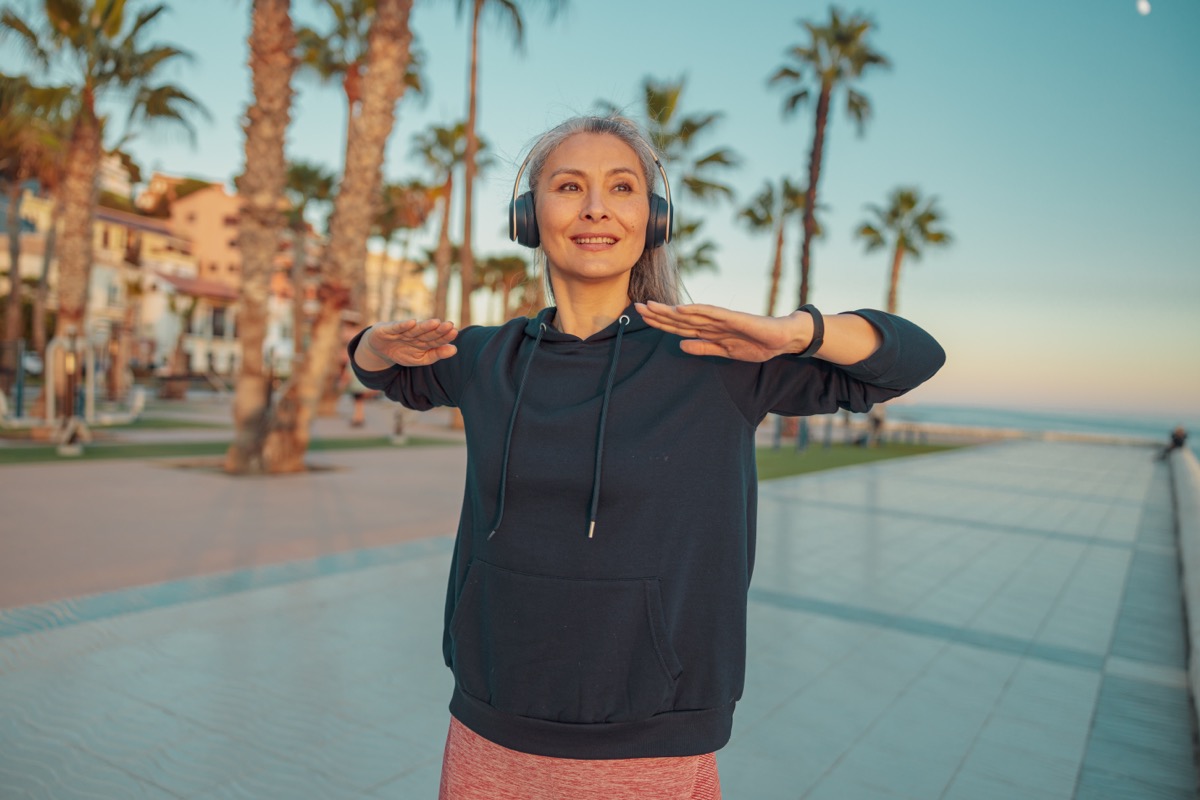 <p><p>Music can boost your mood and, in turn, make a walk more fun. "Create an uplifting playlist before your walk," suggests <strong>Anna Chabura</strong>, creator of <a rel="noopener noreferrer external nofollow" href="https://www.healthmeanshappiness.co.uk/">Health Means Happiness</a>. She recommends choosing songs that make you feel good and evoke positive emotions.</p></p><p>You can also make or find a playlist that has songs set to a BPM (beats per minute), <strong>Doc Waller</strong>, founder and creator of <a rel="noopener noreferrer external nofollow" href="https://www.lyfeathome.com/">LYFE at Home</a>, tells <em>Best Life</em>. It will give you an added challenge and can distract you from any remaining time or distance you have left.</p>