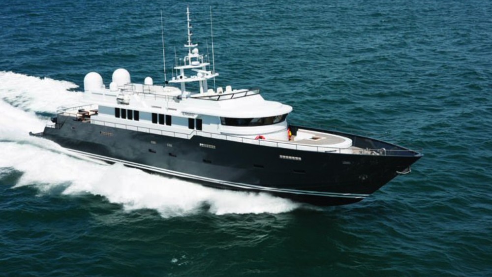 <p>Some yachts feature slippery hull designs, others are propelled by rockets, but the McMullen & Wing-built <em>Ermis²</em> is one of the fastest yachts on the superyacht circuit thanks to its lightweight materials. Built from a combination of carbon/epoxy, aerospace grade carbon fiber and titanium, the 123-foot boat taps out at 57 knots (65.59 mph.) Delivered in 2007, its 10,944 horsepower comes from three MTU 16V 4000 M90 engines. Designed inside and out by Rob Humphreys, its classic looks disguise the speed demon within.</p>