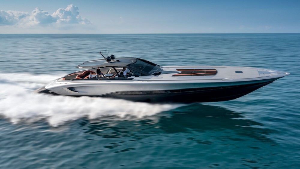 <p>Victory Marine calls the Bolide 80 its first “Hyper Muscle Yacht,” which will be part of a limited-edition series from 60 to 170 feet. Designer Brunello Acampora and his tema of engineers pulled out all the stops on this 80, creating a full-carbon-fiber boat with more than 6,000 horsepower. The multi-stepped hull helps propel the Bolide to its top speed of 70 knots (84 mph), while accomplishing the seemingly impossible task of burning about half the fuel of a much smaller flybridge motoryacht at lower cruising speeds. The designer took care to give the Bolide a streamlined profile, with aerodynamic shapes to reduce resistance. The interior includes the captain’s cabin, a full-sized galley, open salon, and a forward owner’s area with a bedroom, en suite and wardrobe area. It will make its global debut at the Monaco Yacht Show.</p>