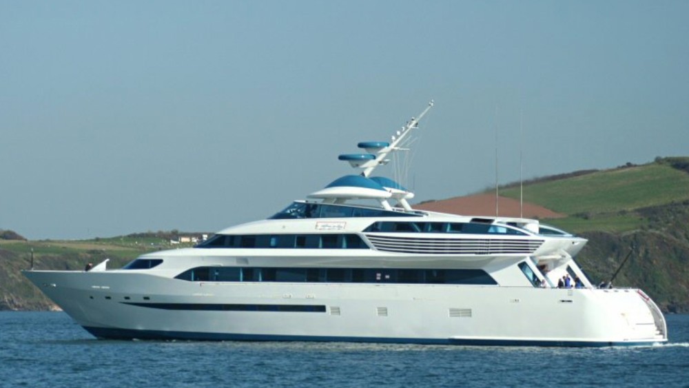 <p><em>Alamshar</em> is another custom collaboration between Donald Blount and Pininfarina commissioned by Aga Khan IV, this time with interiors by Redman Whiteley Dixon. It was reportedly built for an estimated $200 million at the Devonport shipyard in Falmouth, United Kingdom, and took 13 years to complete. When it was eventually delivered in 2014, Alamshar’s top speed of 45 knots (51.78 mph), generated by twin Rolls-Royce Marine engines and three waterjets, seemed worth the wait.</p>