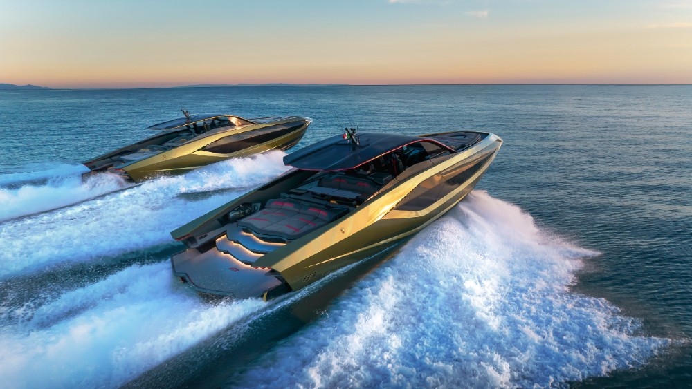 <p>When Italian supercar brand Lamborghini teamed up with yachting stalwart The Italian Sea Group, the end result had to be style and performance. The Tecnomar for Lamborghini 63 is all about the power of ‘63’. Designed and built to celebrate the year 1963 when Ferruccio Lamborghini founded his car company, the 63-footer delivers a whiplashing top speed of 63 knots (72.5 mph). And naturally, it’s one of just 63 in the series that will ever be made. Built out of carbon fiber, it’s fitted with two MAN V12-2000HP engines. MMA fighter Conor McGregor took delivery of hull number one in 2020, which reportedly cost $4 million.</p>
