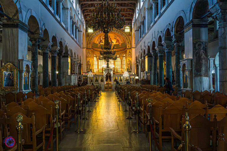 The main nave of Agios Dimitriosa Church dedicated to the patron saint of Thessaloniki Photo credit: Simon Lock / MyEclecticImages
