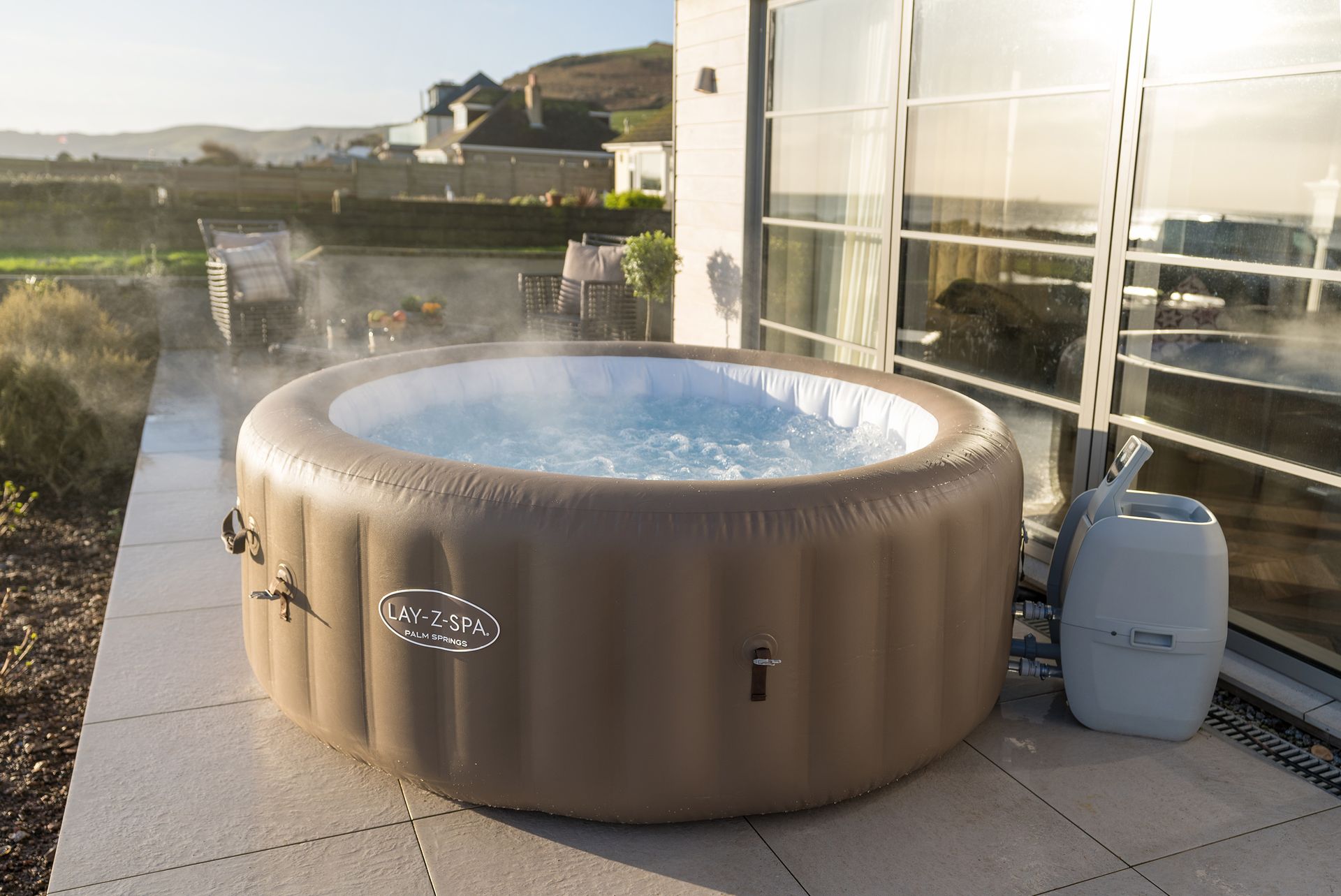 <p>                     If you fancy something portable, practical, and affordable, then an inflatable hot tub might be the one for you. These tubs come in various styles and sizes, and often have neat functions, such as color-changing lights and heat timers. Quick and easy to set up, they provide a retreat for relaxation without the big commitment of a permanent build.                   </p>                                      <p>                     ‘A Lay-Z-Spa inflatable hot tub offers the same relaxation and health and wellbeing benefits as a solid hot tub, but at a fraction of the price. And, there's the convenience of being able to easily set it up and pack it down as many times as you like,’ says the team at Lay-Z-Spa. 'The versatility of an inflatable hot tub also means you can choose your preferred spot to set it up and, should you move house, you can take it with you.'                   </p>
