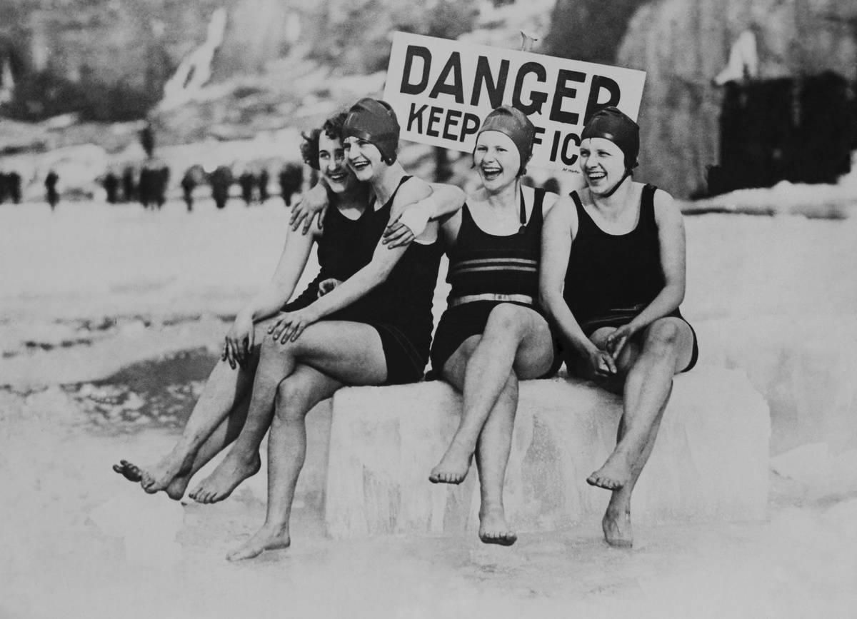 <p>In 1922, Colonel Sherrill, the Superintendent of Public Buildings and Grounds in Washington, D.C., issued an order that required all bathing suits worn on the beach must not be more than six inches above the knee. </p> <p>These ladies here are having their suits measured. If this law was broken, a policeman could issue a warrant.</p>