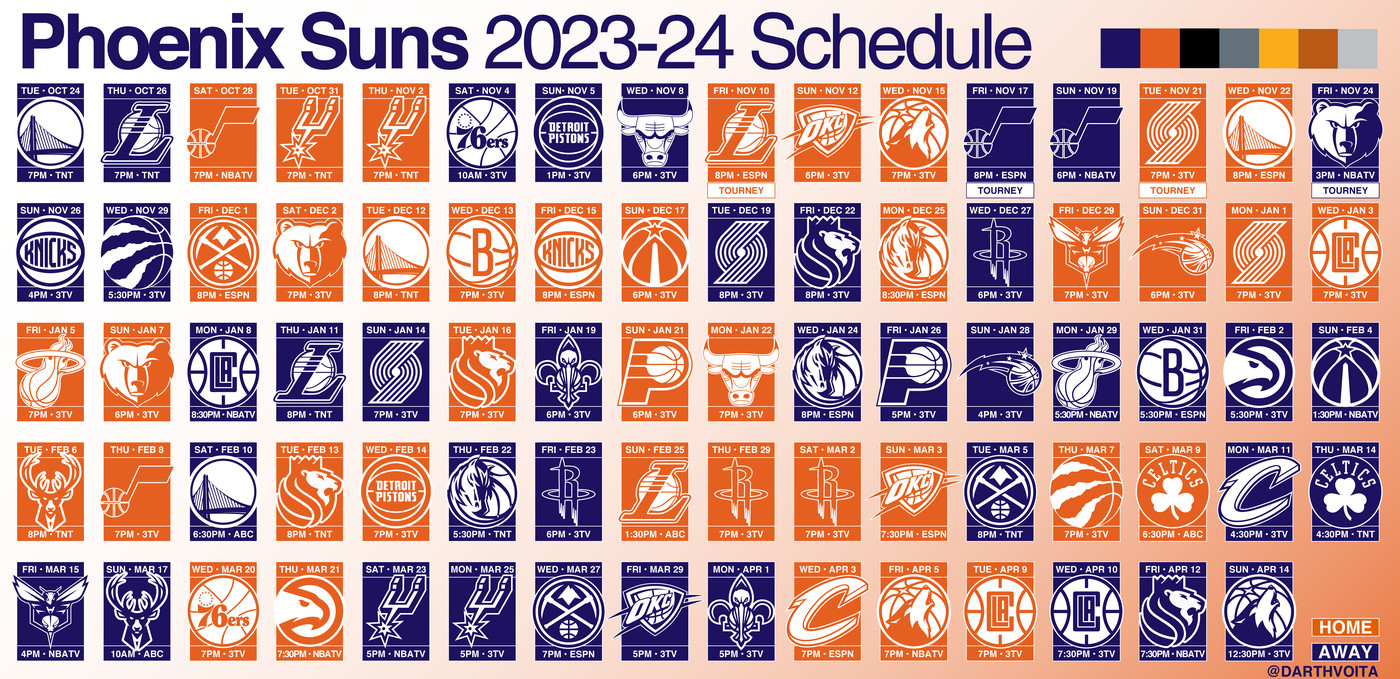 The 202324 Phoenix Suns schedule has been revealed