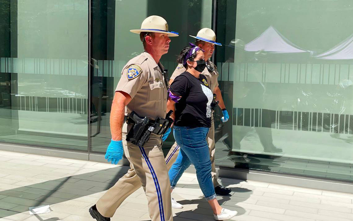 8 detained during California union protest over state worker contract