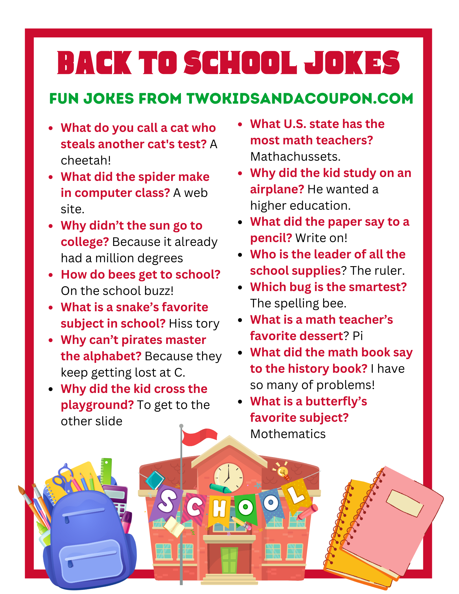 Back to School Jokes PLUS Fun Paper Plate School Bus Craft