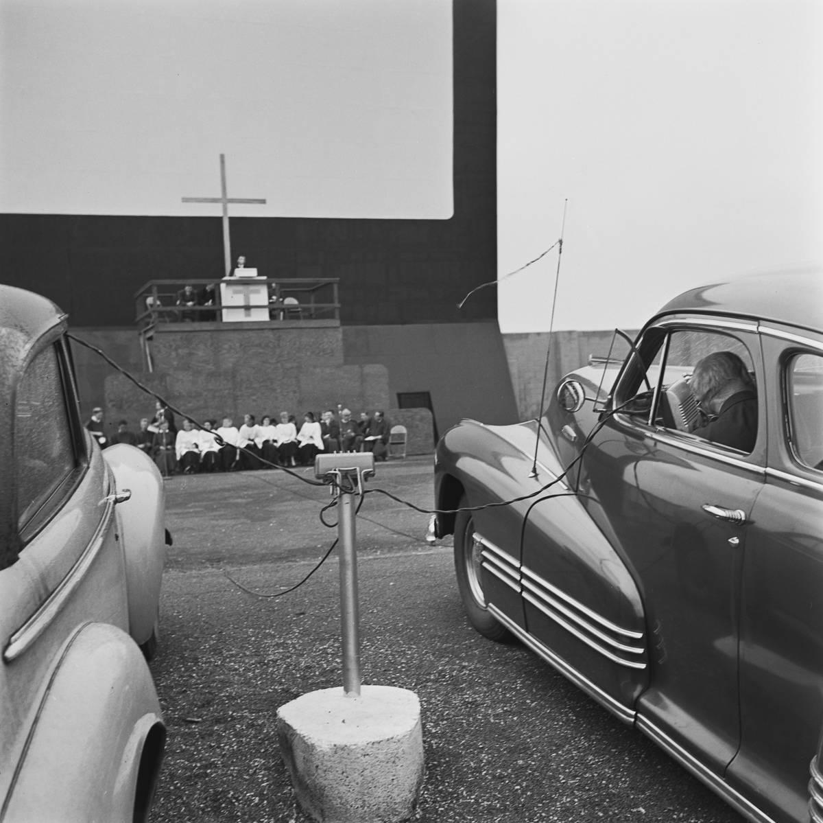 <p>Even in the 1950s, bringing your crush or partner to see the latest film after a nice dinner out was high on the "date list." Only going to the theater looked a bit different. Instead of going to a traditional theater with a huge marquee, a lot of young people opted for the drive-in.</p> <p>This way, they could be alone in a car, order food, and also socialize with other people their age. We hope no one reading this has ever been "stranded at the drive-in" like Danny Zucko!</p>