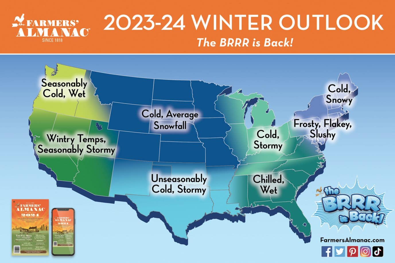 Farmers' Almanac on winter 20232024 'Brrr' with more snow, cold