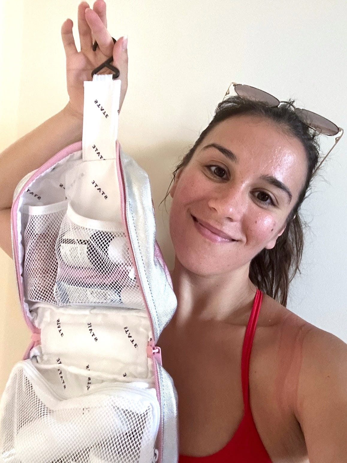 <p>When it was time to throw out the cheap toiletry bag she had been traveling with for years, Konstantinides knew the next one needed to be a major upgrade. </p><p>And after reading many "best of" lists and comparing various brands, she finally settled on the <a href="https://affiliate.insider.com/?amazonTrackingID=biauto-60047-20&disabled=false&h=325d3b9bf546f13632b79e882b1293aca4da52486f65dae14907ac8d1891756a&platform=browser&platform=msn_reviews&postID=64bab20a30c74caf0324f9a4&sc=false&site=in&u=https%3A%2F%2Fstatebags.com%2Fproducts%2Flaguardia-dopp-kit-metallic-pink-silver&utm_source=msn_reviews" rel="noopener">Bensen Toiletry Kit</a> from State, available for between $65 and $68 (it's available in 12 different styles and prints).</p><p>The toiletry kit is large enough to fit her extensive skincare routine, and it's waterproof and easy to spot clean. The metallic pink-and-silver style that Konstantinides opted for also adds some glamor to her carry-on.</p><p><a href="https://www.insider.com/review-state-bags-toiletry-kit-2023-7">Read more.</a></p>
