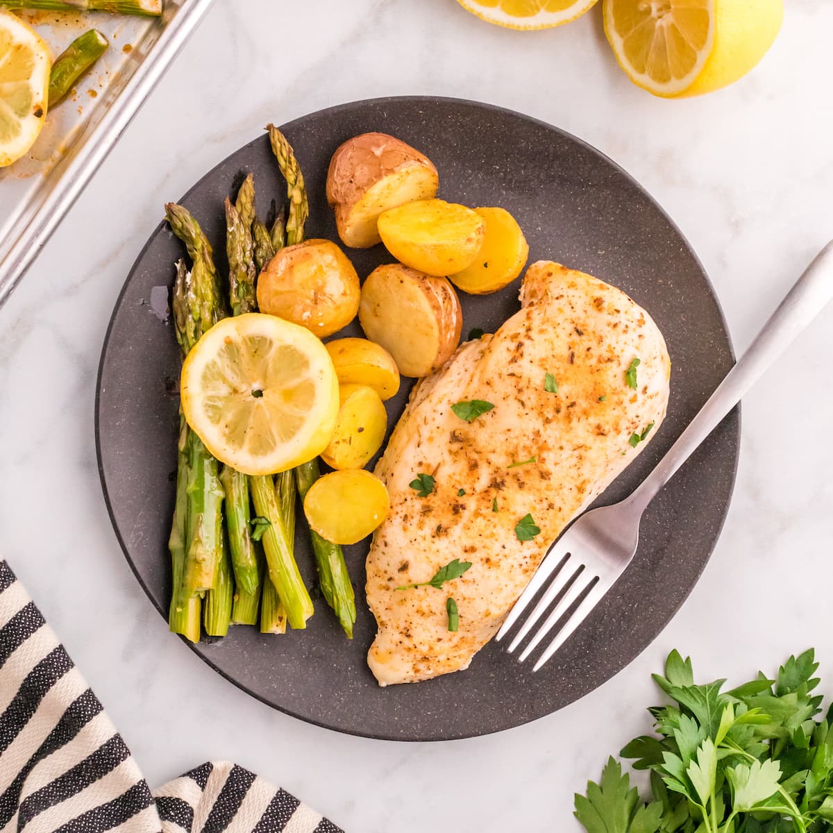 Sheet Pan Lemon Garlic Chicken Dinner