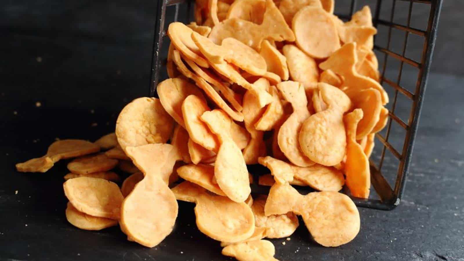 <p>Experience the golden goodness of these homemade goldfish crackers that will transport you to snacking paradise. These fish-shaped delights are crispy, flavorful, and utterly addictive. Prepare to embark on a lunch box snacking adventure with these golden treats.<br><strong>Get the Recipe: </strong><a href="https://www.lowcarb-nocarb.com/low-carb-keto-goldfish-crackers/?utm_source=msn&utm_medium=page&utm_campaign=msn">Golden Fishy Goodness</a></p>