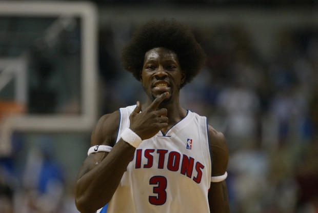 AUBURN HILLS, MI - JUNE 1: Portrait of Ben Wallace #3 of the Detroit Pistons in Game six of the Eastern Conference Finals during the 2004 NBA Playoffs against the Indiana Pacers at The Palace of Auburn Hills on June 1, 2004 in Auburn Hills, Michigan. The Pistons won 69-65 and won the series 4-2. (Photo by Ezra Shaw/Getty Images) Ezra Shaw/Getty Images