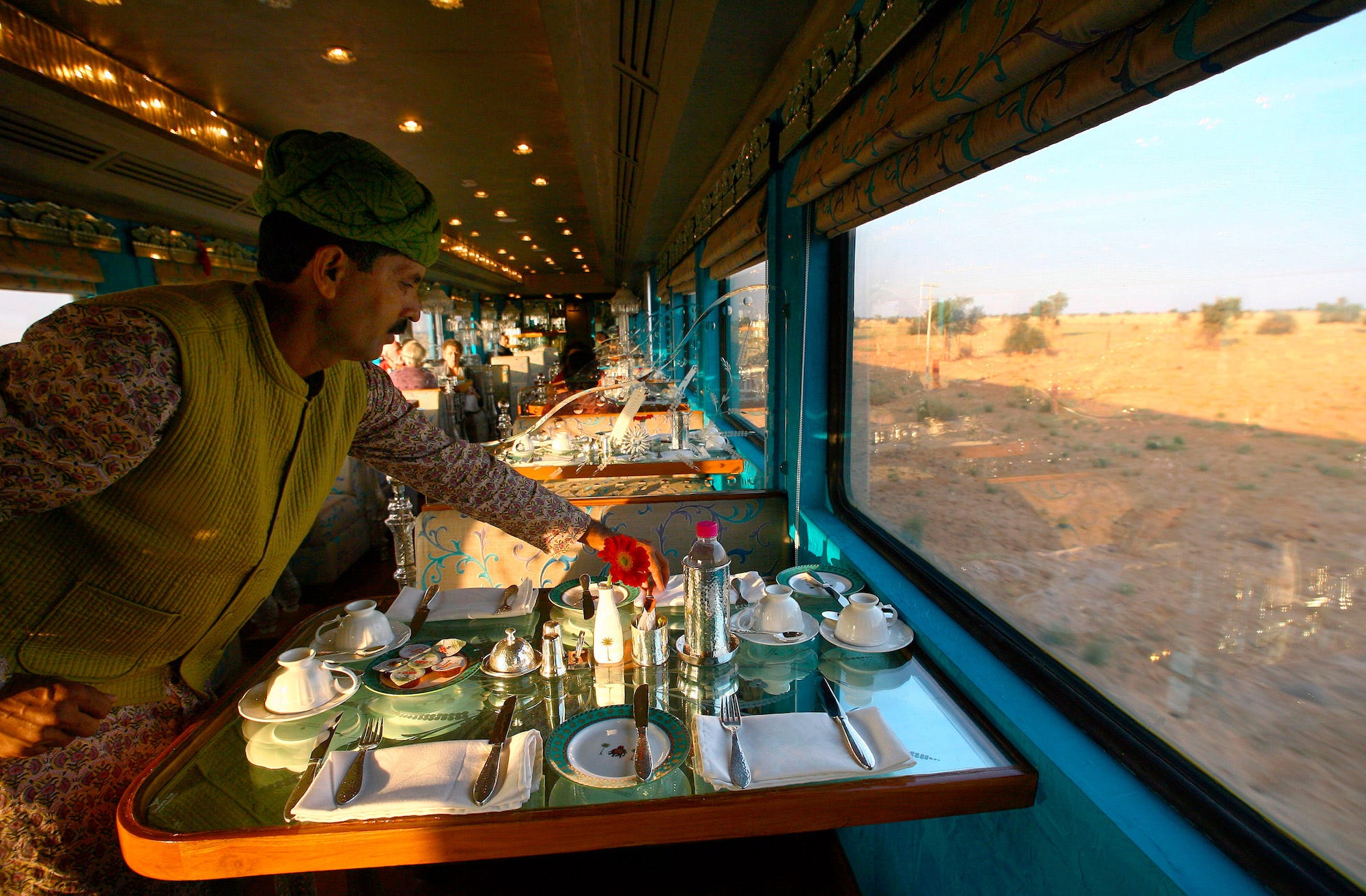 <p><strong>Country</strong>: India</p><p><strong>Duration of trip</strong>: 7 nights, 8 days</p><p><strong>Description: </strong>Palace on Wheels is a luxury resort aboard a train — complete with a spa — that takes riders past India's temples, forts, and Taj Mahal on a seven-night passage.</p><p><strong>Cost:</strong> Between $665 and $2,391 per night</p><p><em>Source: <a href="https://www.palacesonwheels.com/the-train.html" rel="noopener">Palace on Wheels</a></em></p>