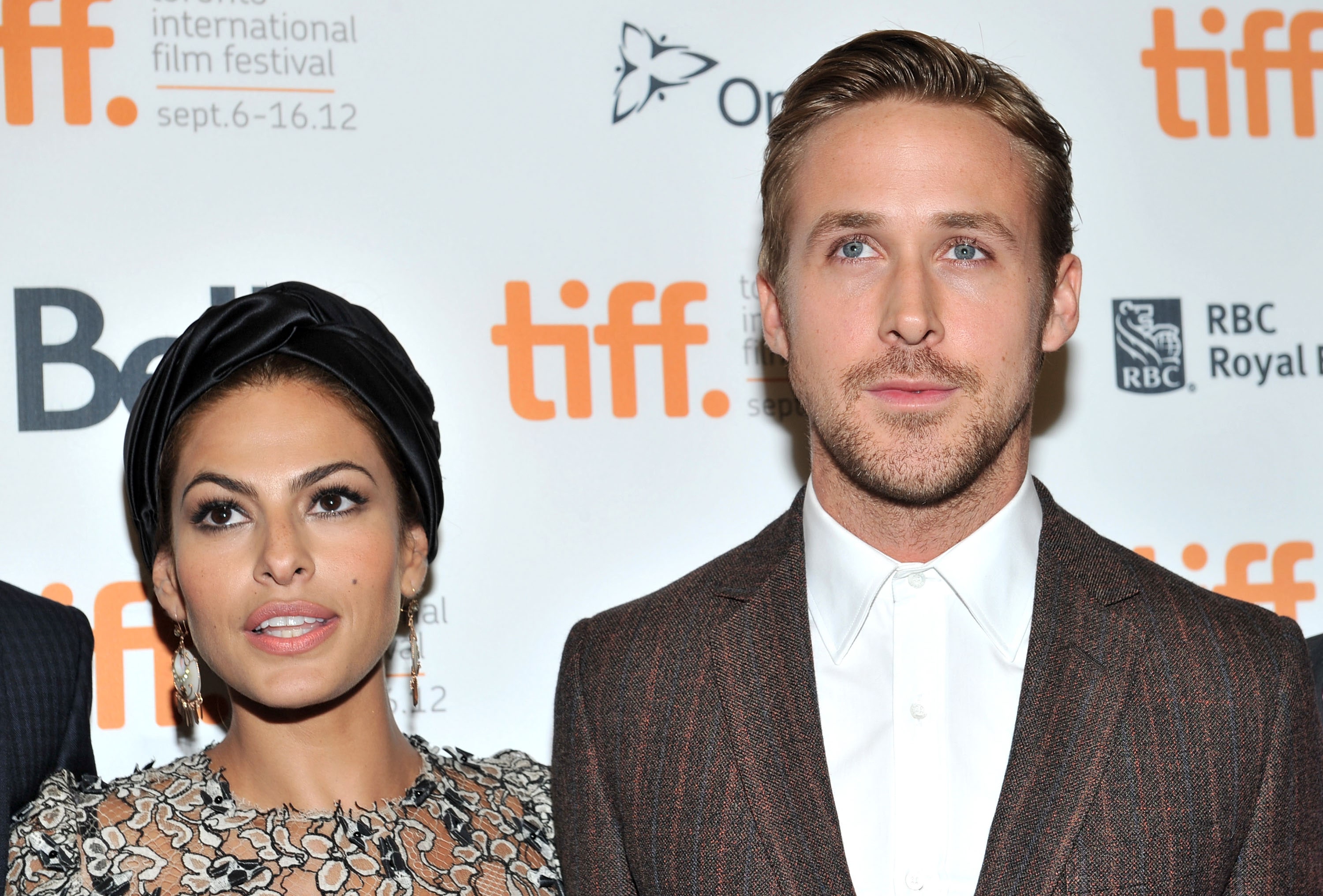 Eva Mendes and Ryan Gosling are rarely photographed together, but were snapped on the red carpet at the premiere of their 2012 film *The Place Beyond The Pines*.