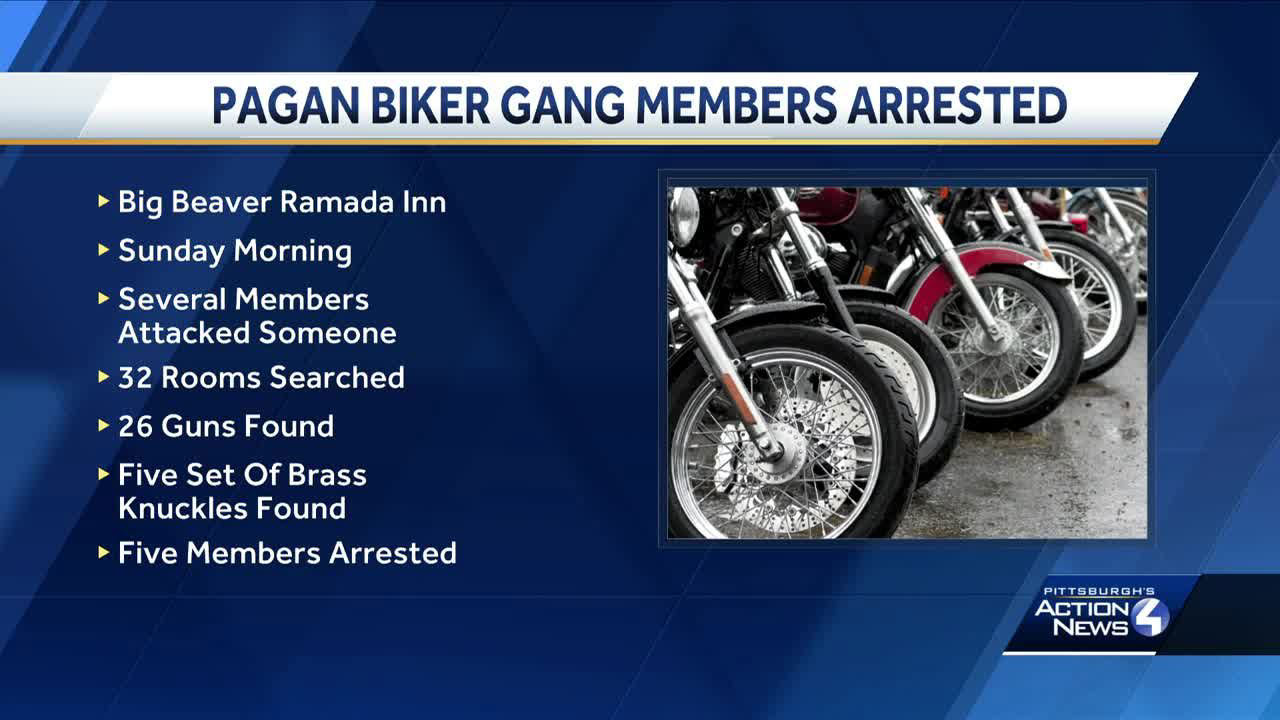 Pagan biker gang members arrested after fight at hotel