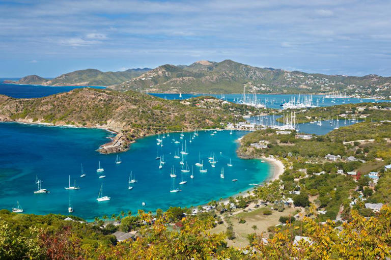 The town of English Harbour in Antigua, one of the countries where the economy benefits from citizenship scheme income. Photograph: MichaelUtech/Getty Images