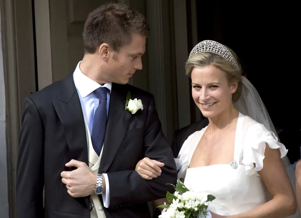 <p>Lady Rose Gilman (born Lady Rose Victoria Birgitte Louise Windsor), a daughter of the Duke and Duchess of Gloucester, was married to George Gilman in 2007. She wore a long white couture gown for the event, as well as a stunning tiara with a very special history.</p> <p>The Iveagh Tiara was originally a wedding gift to Queen Mary. It's also been worn by two Duchesses of Gloucester, Alice and Birgitte.</p>