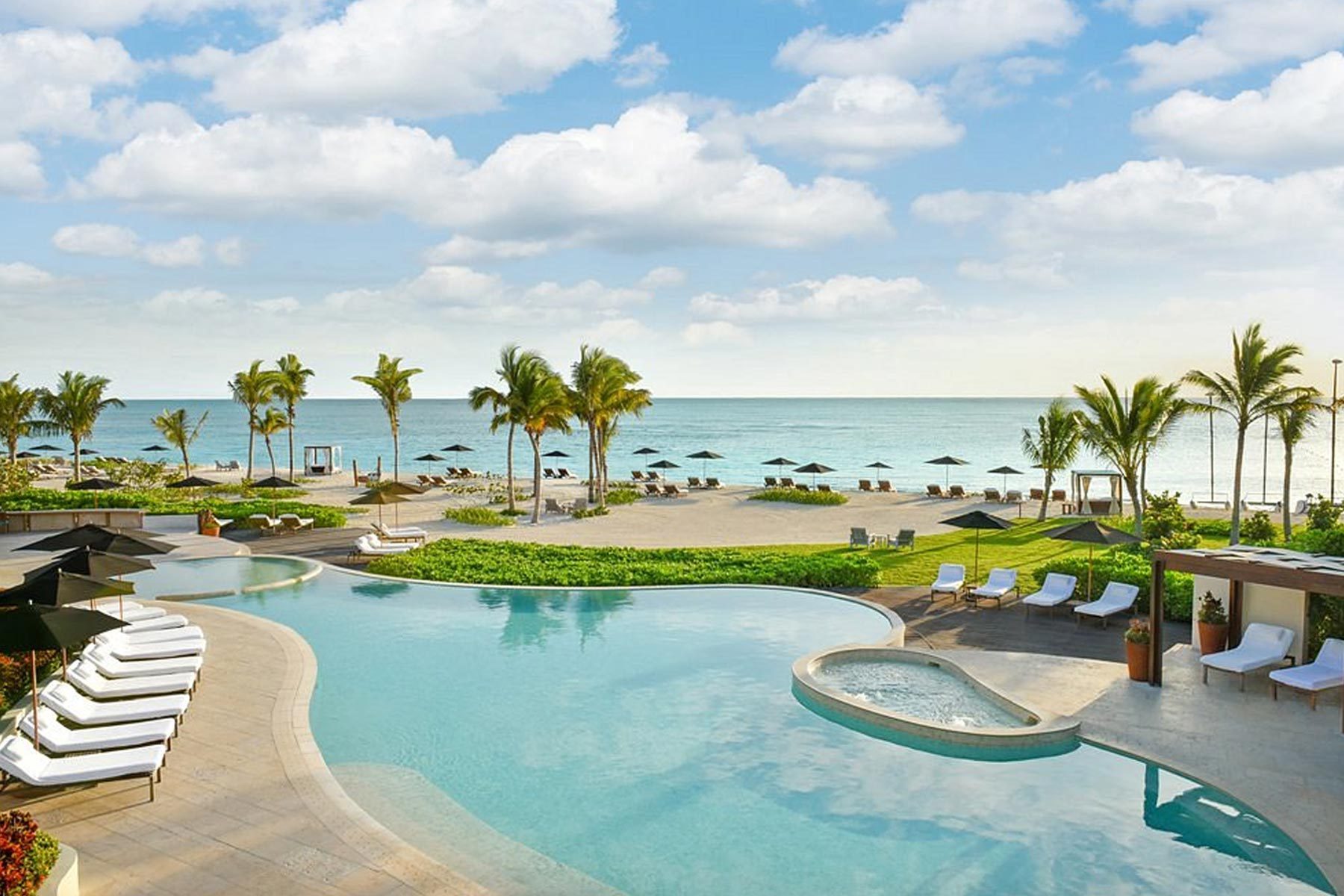 <h3 class=""><strong>Rosewood Mayakoba</strong></h3> <p>It's safe to say that the <a href="https://www.tripadvisor.com/Hotel_Review-g150812-d754465-Reviews-Rosewood_Mayakoba-Playa_del_Carmen_Yucatan_Peninsula.html" rel="noopener noreferrer">Rosewood Mayakoba</a> is one of the best resorts in Riviera Maya. Located within the 620-acre Mayakoba resort complex and flanked by winding lagoons and a mile of white-sand beaches, this oceanfront oasis is well worth a spot on your <a href="https://www.rd.com/list/hotel-rooms-with-views/" rel="noopener noreferrer">hotel bucket list</a>. All 129 suites feature plunge pools, spacious outdoor showers and decks for lounging alfresco; meanwhile, the personalized butler service is an incredible bonus.</p> <p>If you're able to lure yourself away from your private pool—it's worth it!—consider soaking up the sun on the beach or checking out other resort amenities, such as a championship golf course and non-motorized water sports. There are eight restaurants to choose from, and I got the chance to sample some signature dishes from the resort's oceanfront beach clubs, Aqui me Quedo and Punta Bonita, as part of a pop-up in New York this summer. Some personal favorites include the mixed seafood ceviche, shrimp tacos and corn ribs—which are even more delicious and refreshing when paired with signature cocktails like the Zapotaiquiri (featuring rum infused with pineapple, lime, grapefruit and celery).</p> <p>While the kids are at play at the Rosewood Explorers Club (activities include cookie-making, yoga, biologist-led boat tours and scavenger hunts), Mom and Dad can visit the <a href="https://www.rd.com/list/most-luxurious-spas-in-the-world/" rel="noopener noreferrer">stunning spa</a>, which is designed around a cenote and located on its own private island (yes, really!) for optimal R&R.</p> <p><strong>Pros: </strong></p> <ul> <li class="">All accommodations (suites) have private plunge pools</li> <li class="">Complimentary amenities include non-motorized water sports and personalized butler service</li> <li class="">Postcard-worthy surroundings featuring lush mangroves, lagoons and ocean views</li> </ul> <p><strong>Con:</strong></p> <ul> <li class="">A stay here is pricey—over $1,000 per night, sans food and drink</li> </ul> <p class="listicle-page__cta-button-shop"><a class="shop-btn" href="https://www.tripadvisor.com/Hotel_Review-g150812-d754465-Reviews-Rosewood_Mayakoba-Playa_del_Carmen_Yucatan_Peninsula.html">Book Now</a></p>