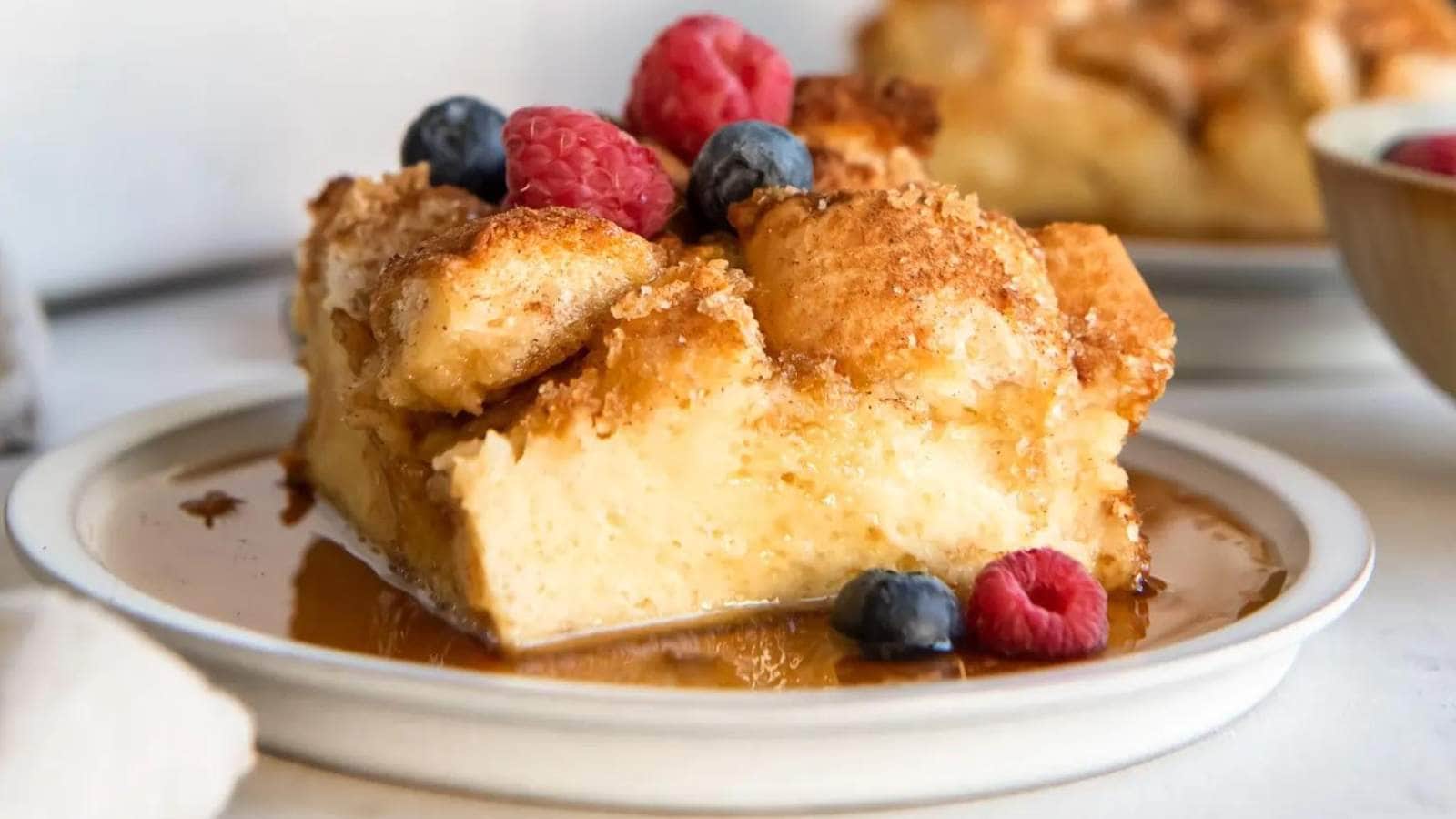 <p>Start your day with this fuss-free overnight French toast casserole! It is pillowy, soft on the bottom, and slightly crunchy on top. Serve this comforting make-ahead family favorite for breakfast or brunch.</p><p><strong>Get the Recipe: <a href="https://www.ifyougiveablondeakitchen.com/french-toast-casserole/" rel="noreferrer noopener">Overnight French Toast Casserole</a></strong></p>