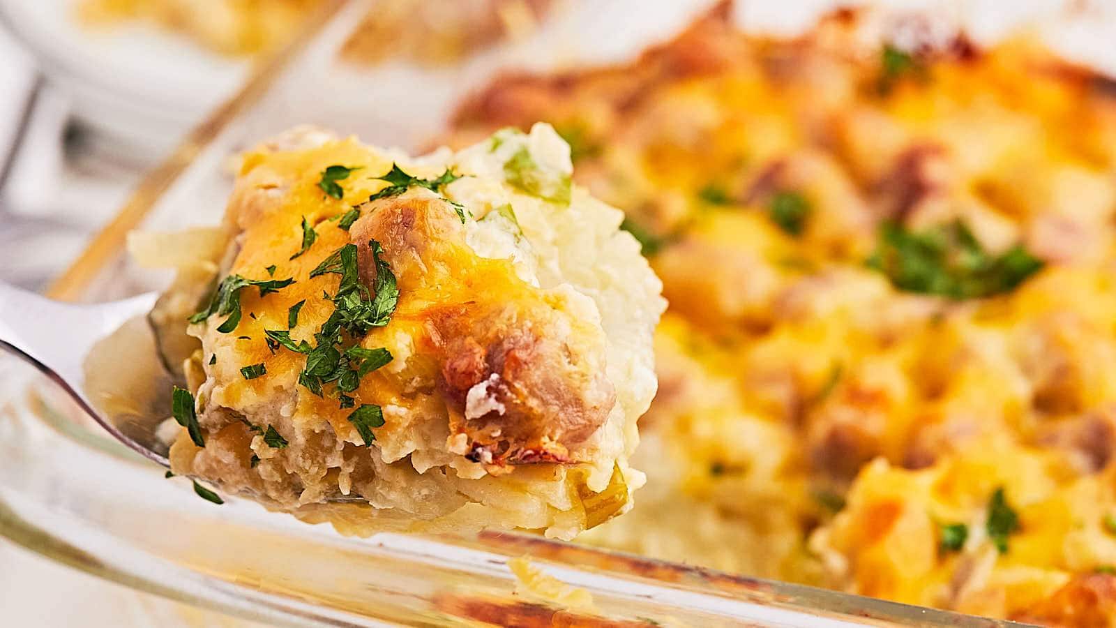 <p>This Sausage and Hash Brown Casserole is the ultimate crowd-pleaser, offering a mouthwatering mix of flavors. Think sausage, creamy cheese, and crispy hash browns—all baked to perfection.</p><p><strong>Get the Recipe: <a href="https://cheerfulcook.com/sausage-hashbrown-breakfast-casserole/" rel="noreferrer noopener">Sausage And Hash Brown Casserole</a></strong></p>