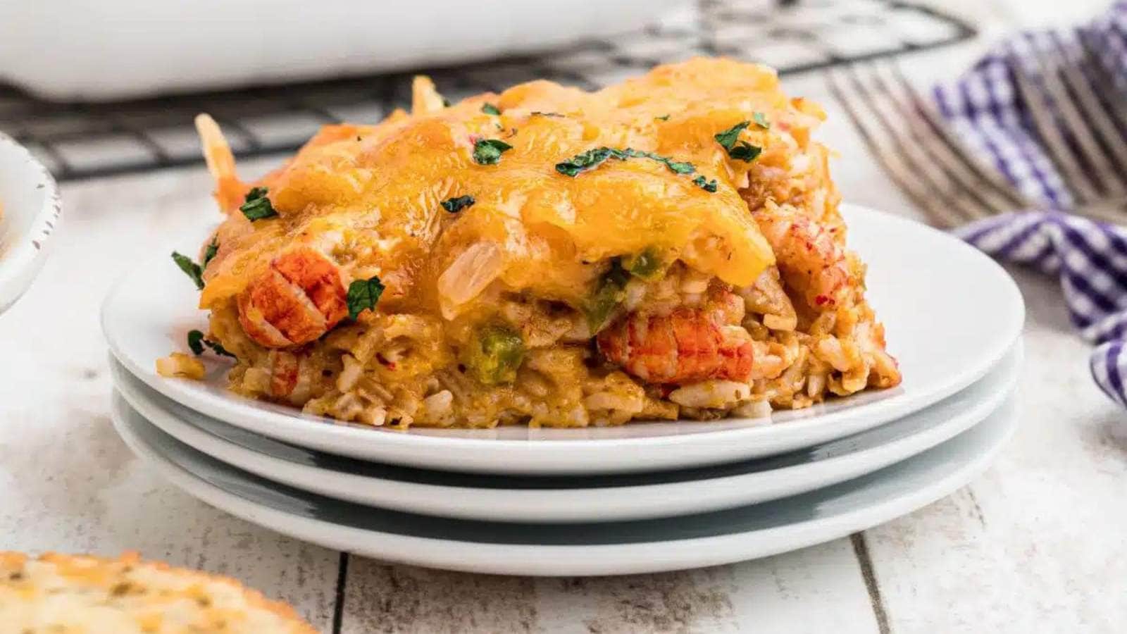 <p>This crawfish casserole recipe is one of my favorites to whip up when I have some leftovers from a crawfish boil. A tasty crawfish tails, rice, and cheese dish that will knock your socks off.</p><p><strong>Get the Recipe: <a href="https://thecaglediaries.com/crawfish-casserole-recipe/" rel="noreferrer noopener">Crawfish Casserole</a></strong></p>