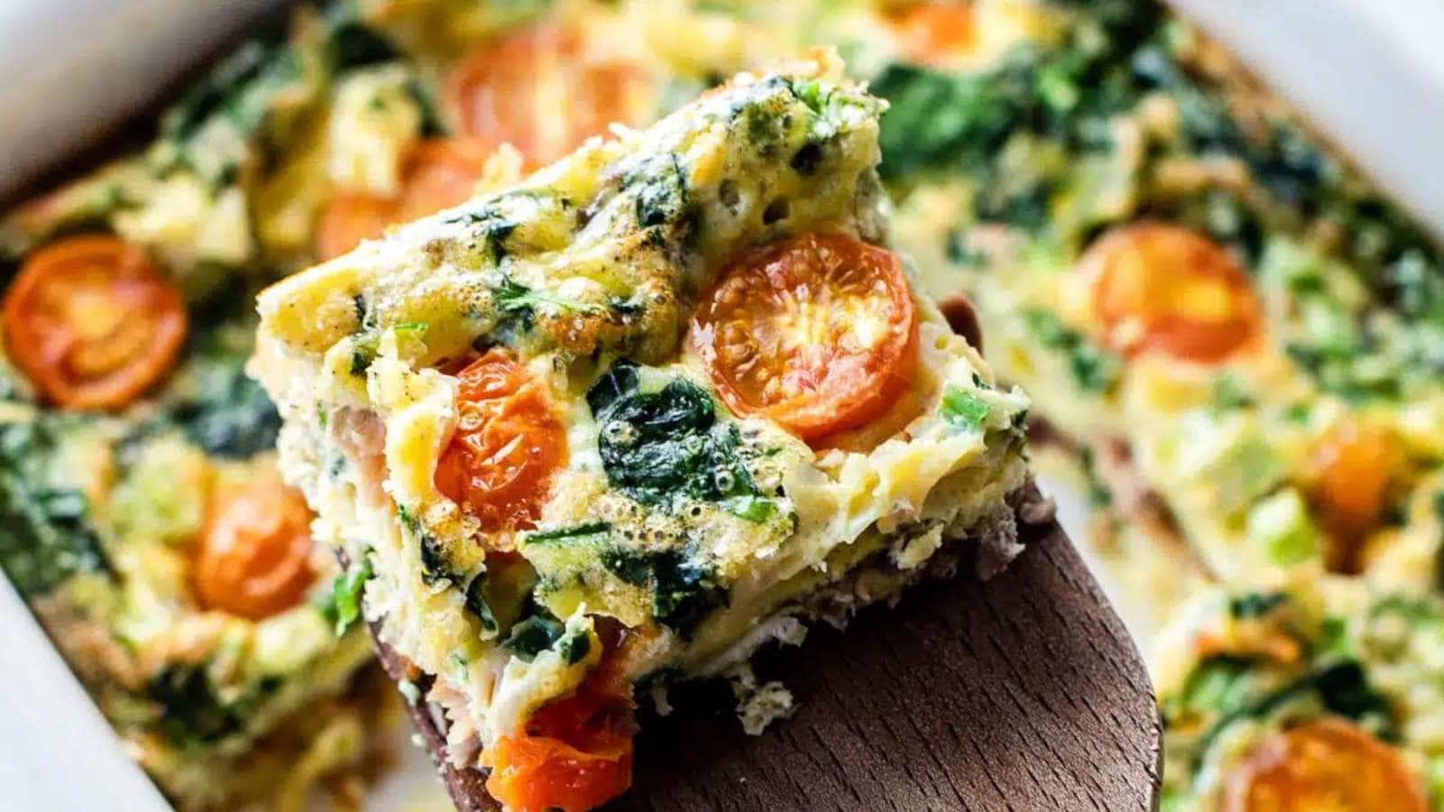 <p>Delicious smoked salmon breakfast casserole with tomatoes and spinach is just what your morning needs! It is incredibly easy to make with just 6 ingredients, is protein-packed, full of colorful, healthy vegetables, and will keep you full for longer!</p><p><strong>Get the Recipe: <a href="https://www.fitmamarealfood.com/smoked-salmon-breakfast-casserole-tomatoes-spinach" rel="noreferrer noopener">Smoked Salmon Breakfast Casserole</a></strong></p>