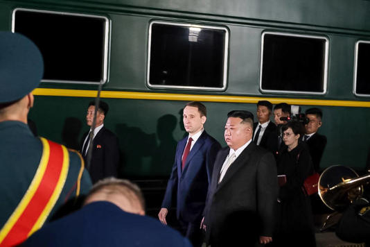 Kim Jong Un na visita à Rússia, em setembro de 2023