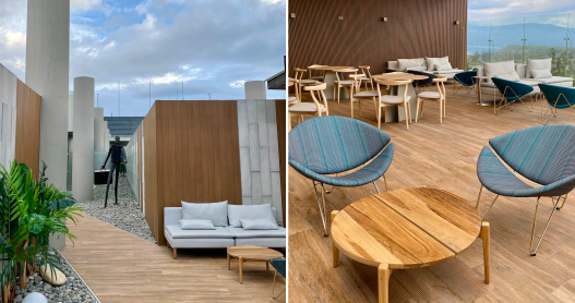 The Sala VIP Internacional, a Priority Pass lounge at Quito International Airport in Ecuador, has an alfresco rooftop seating area.