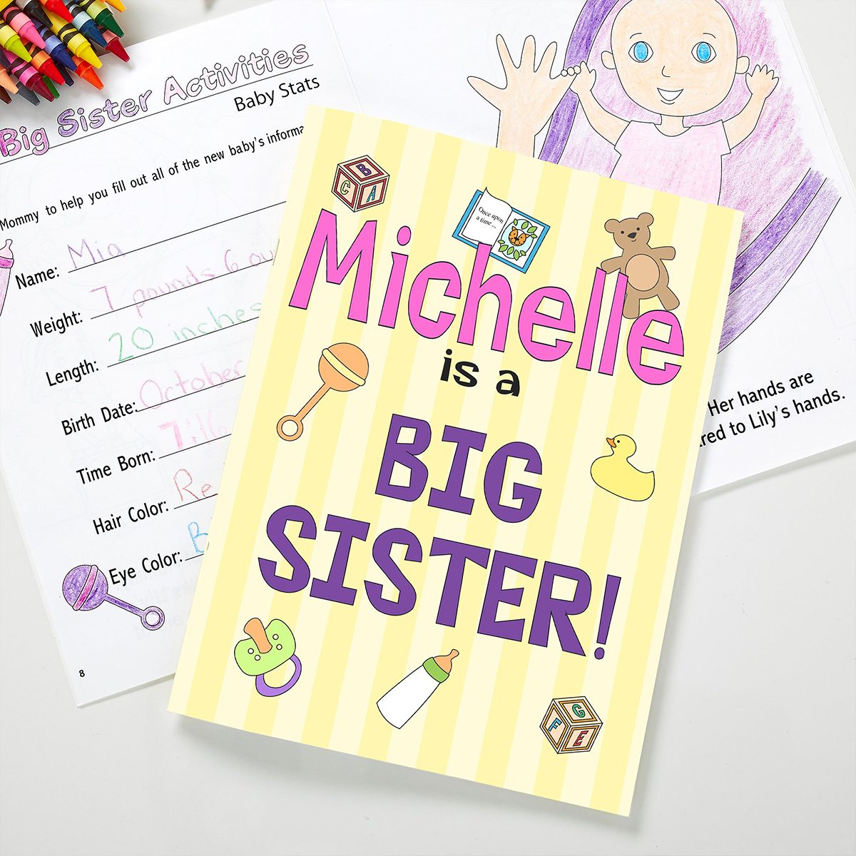 <p>Bringing a gift for a new baby is but don't forget <a href="https://www.rd.com/list/gifts-for-boys/">big brother</a> or sister. This <a href="https://www.personalizationmall.com/Personalized-Kids-Coloring-Books-Big-Sister-Big-Brother-p12336.prod" rel="noopener noreferrer">personalized coloring book</a> makes them the star of the story while teaching them all about the newest member of their family. This affordable gift features 24 pages of fun pictures, games, puzzles and mazes.</p> <p class="listicle-page__cta-button-shop"><a class="shop-btn" href="https://www.personalizationmall.com/Personalized-Kids-Coloring-Books-Big-Sister-Big-Brother-p12336.prod">Shop Now</a></p>