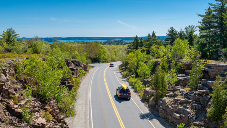 Road in Acadia National Park Maine